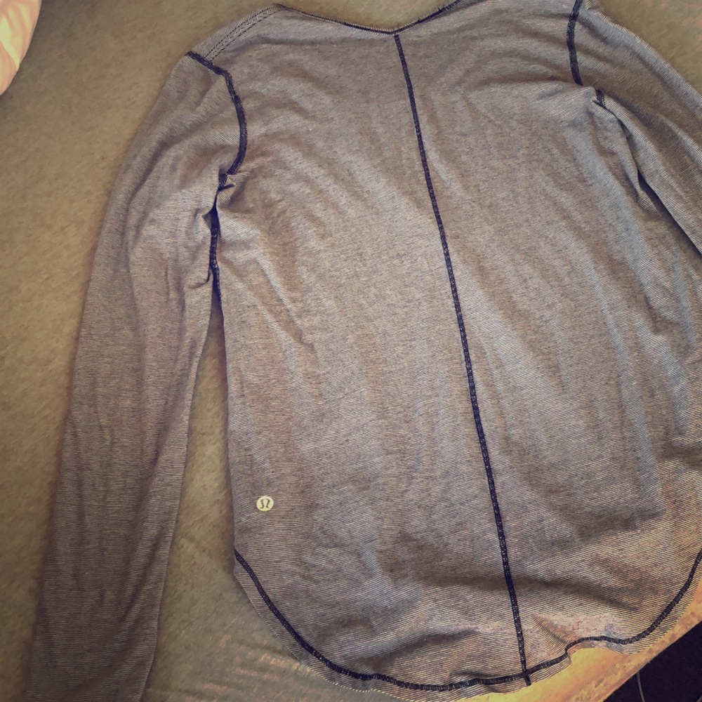 Grey/White thin stripe lululemon long sleeve top